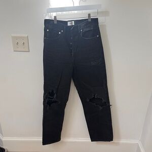 Agolde Women's Black Distressed Boyfriend Jeans